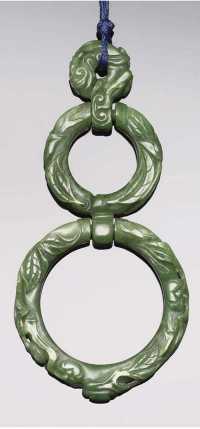 19th Century A spinach jade pendant